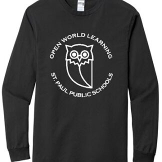 Owl Round Logo Black and White Long-Sleeve - Polyester